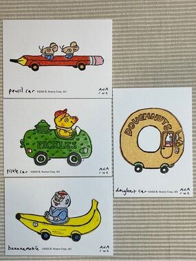 Anastasia Inciardi Mini Print Set (4) - Pencil, Pickle, Doughnut, Banana